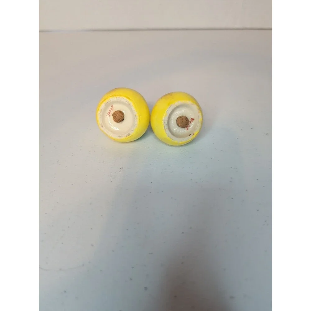 Vintage Mini 2” Yellow Pear Salt & Pepper Shakers Japan Ceramic Hand Painted